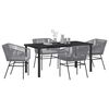 vidaXL Garden Dining Set with Cushion 5 pcs Grey Powder-Coated Steel