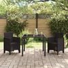 vidaXL Garden Chair 2 pcs Brown 53 x 49 x 85 cm PP