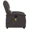 vidaXL Stand up Massage Recliner Chair Dark Brown Real Leather