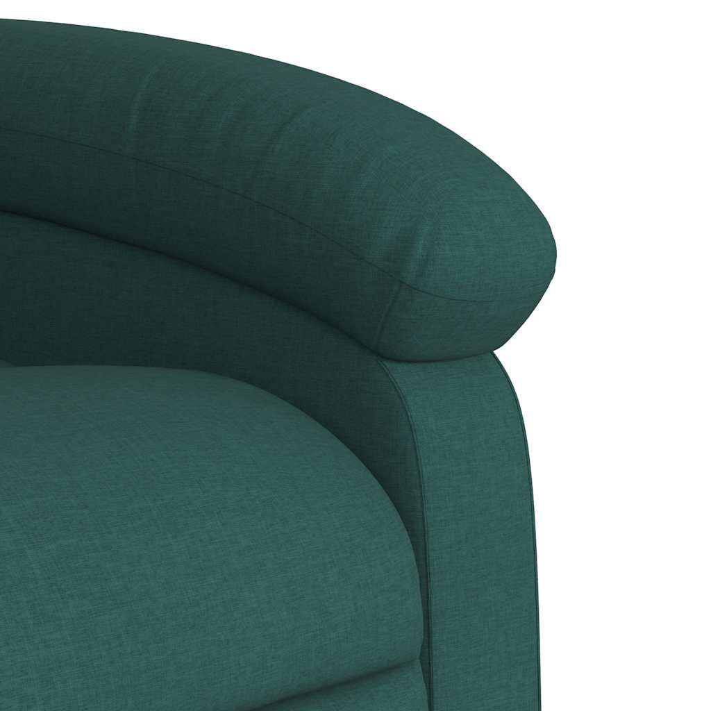vidaXL Electric Massage Recliner Chair Dark Green Fabric
