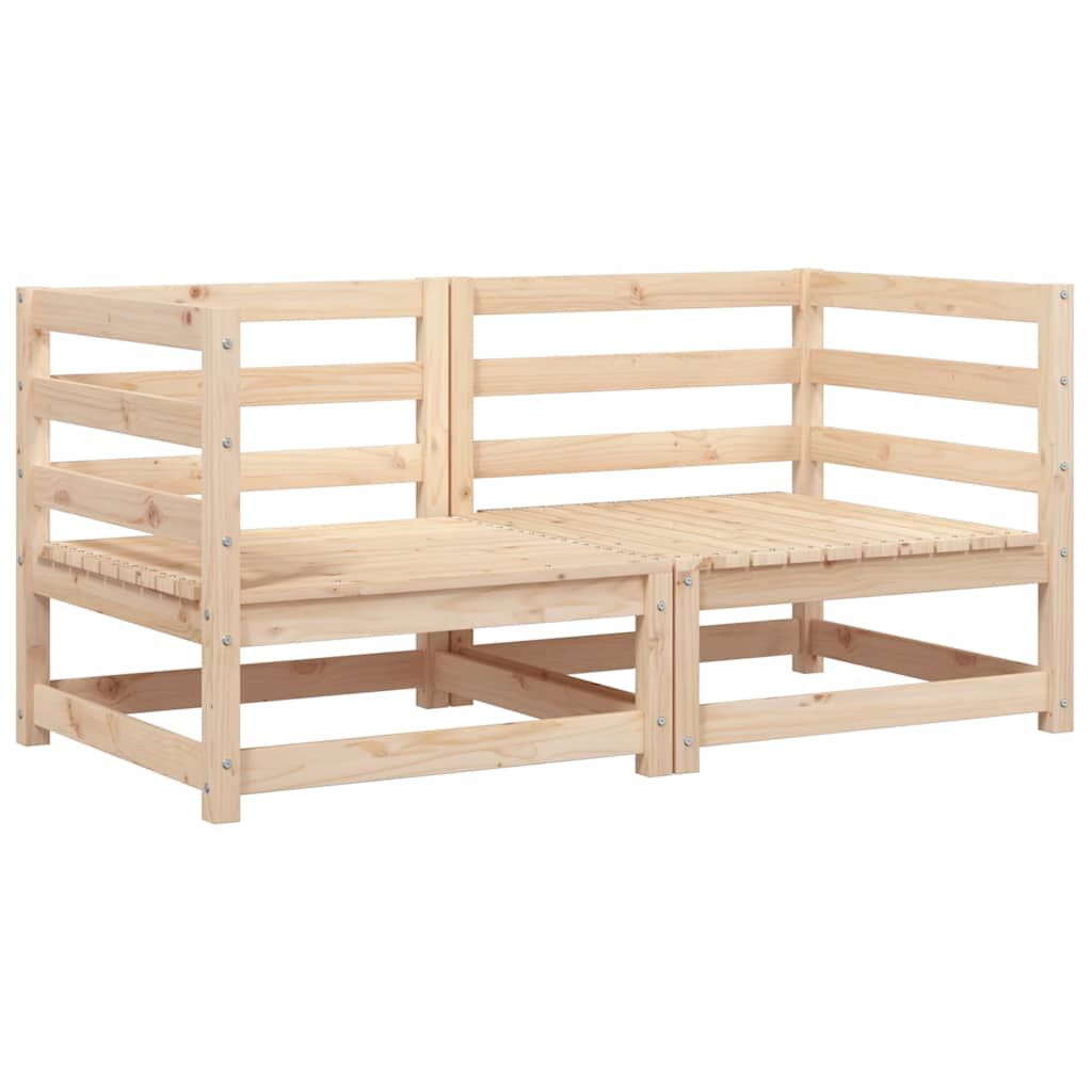 vidaXL Garden Sofas Corner 2 pcs 70x70x67 cm Solid Wood Pine