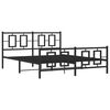 vidaXL Metal Bed Frame without Mattress with Footboard Black 150x200cm
