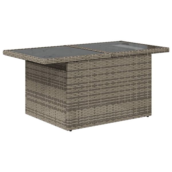 vidaXL 7 Piece Garden Sofa Set with Cushions Grey Poly Rattan