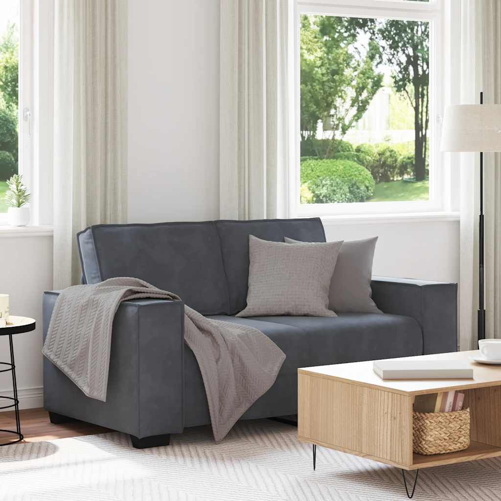 vidaXL 2-Seater Sofa Dark Grey 120 cm Velvet