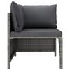 vidaXL 4 Piece Garden Lounge Set with Cushions Poly Rattan Grey