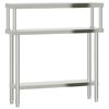 vidaXL Kitchen Work Table with Overshelf 110x30x120 cm Stainless Steel