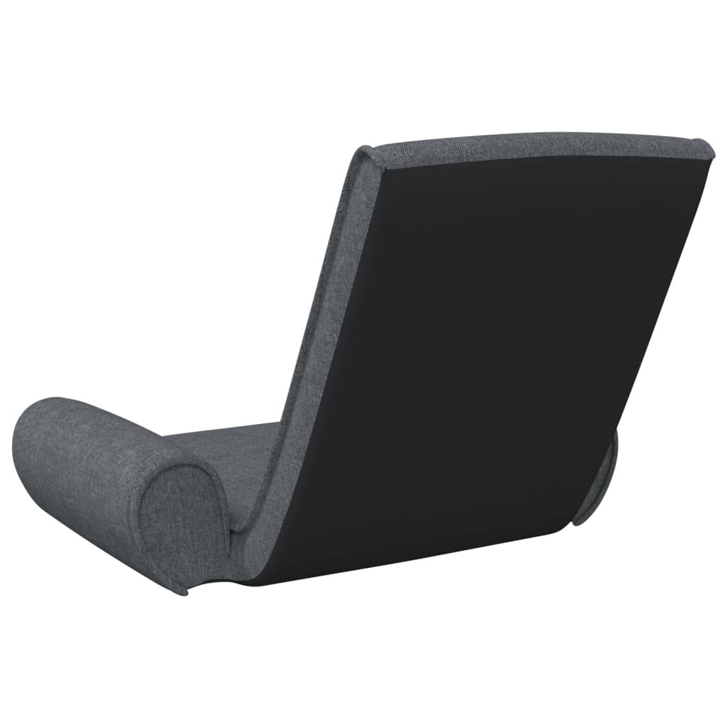 vidaXL Folding Floor Chair Dark Grey Fabric