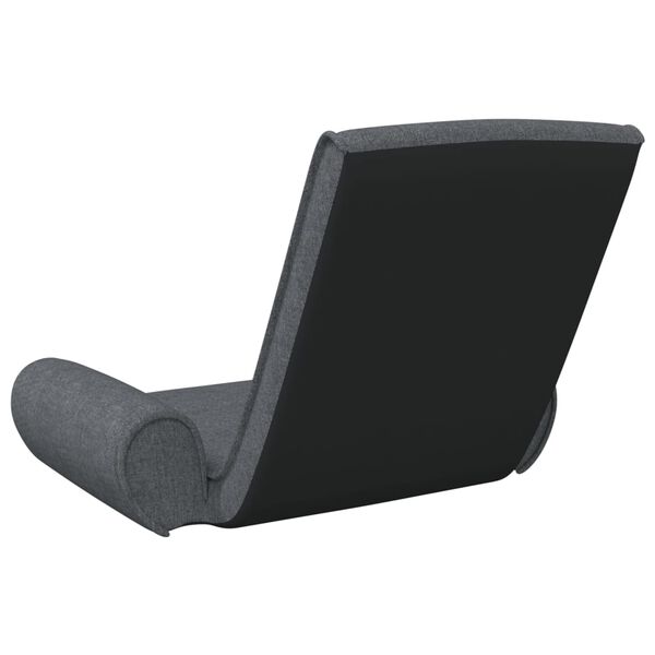 vidaXL Folding Floor Chair Dark Grey Fabric