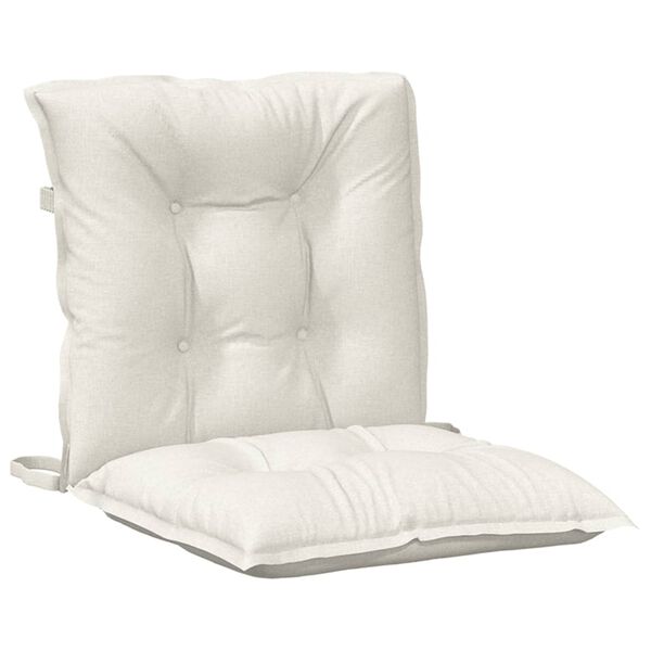 vidaXL Lowback Chair Cushions 4 pcs Melange Cream 100x50x7 cm Fabric
