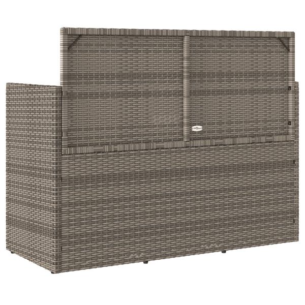 vidaXL Garden Bench with Cushions Grey Poly Rattan