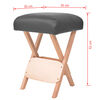 vidaXL Folding Massage Stool with 12 cm Thick Seat & 2 Bolsters Black