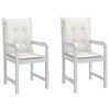 vidaXL Lowback Chair Cushions 2 pcs Melange Cream 100x50x4 cm Fabric
