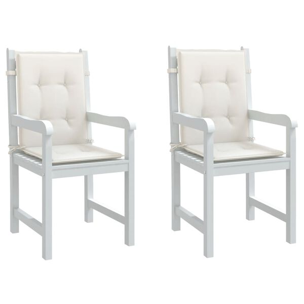 vidaXL Lowback Chair Cushions 2 pcs Melange Cream 100x50x4 cm Fabric