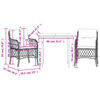 vidaXL 3 Piece Bistro Set with Cushions Grey Poly Rattan