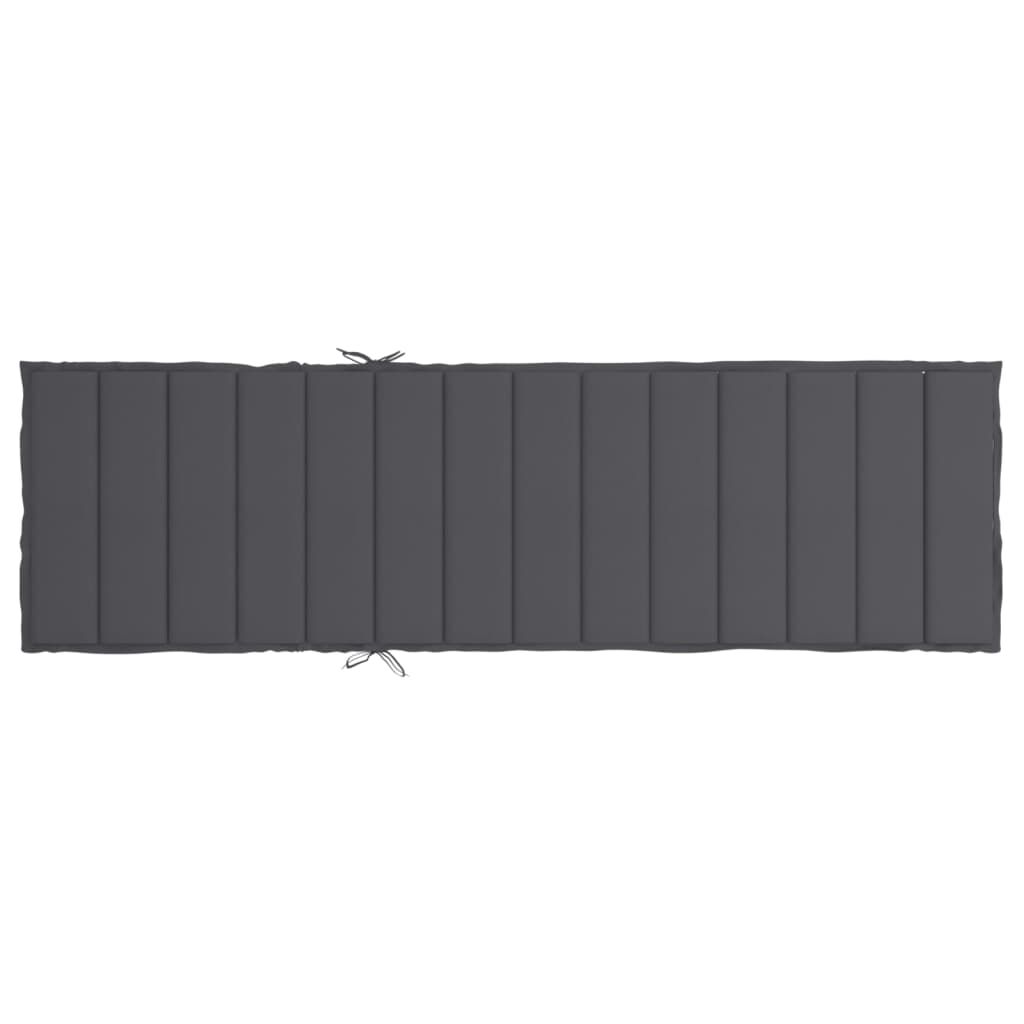 vidaXL Sun Lounger Cushion Anthracite 200x50x3cm Oxford Fabric