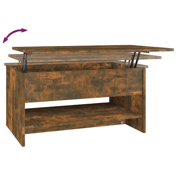 vidaXL Coffee Table Smoked Oak 80x50x40 cm Engineered Wood
