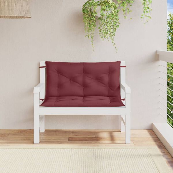 vidaXL Garden Bench Cushions 2 pcs Melange Wine Red 100x50x7 cm Fabric