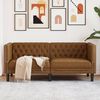 vidaXL Chesterfield Sofa 2-Seater Brown Faux Suede Leather
