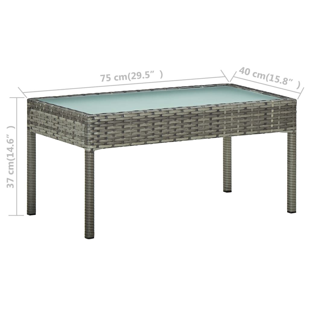 vidaXL 5 Piece Garden Lounge Set with Cushions Poly Rattan Grey