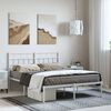 vidaXL Metal Bed Frame without Mattress with Headboard White 150x200cm