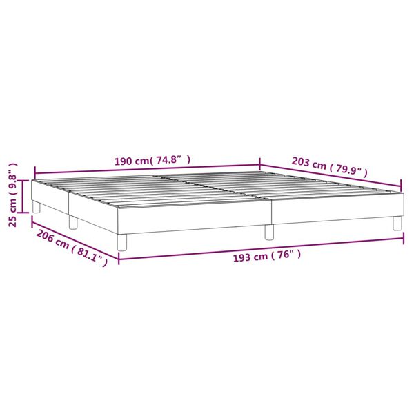 vidaXL Bed Frame without Mattress Light Grey 193x203 cm Fabric