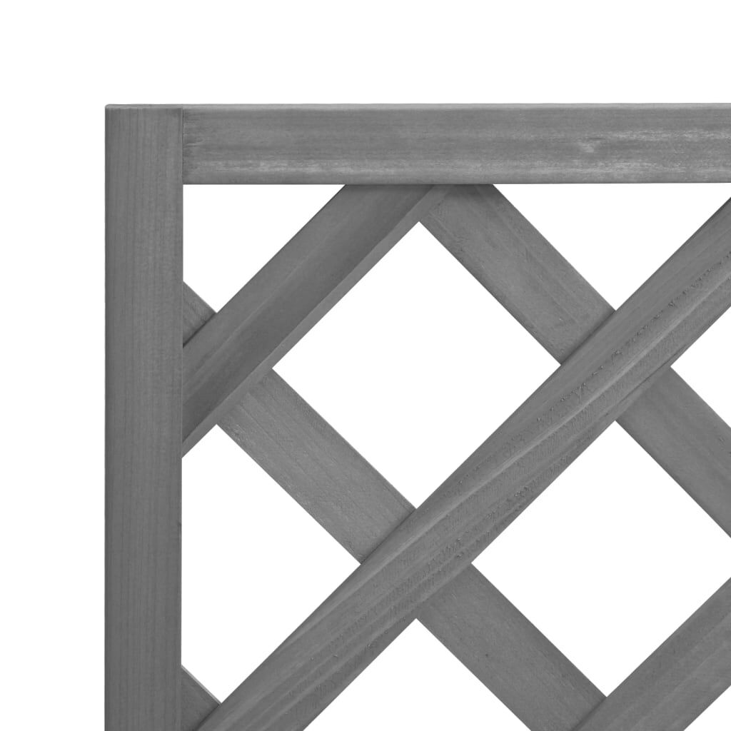 vidaXL Planter with Trellis Grey Solid Wood Fir