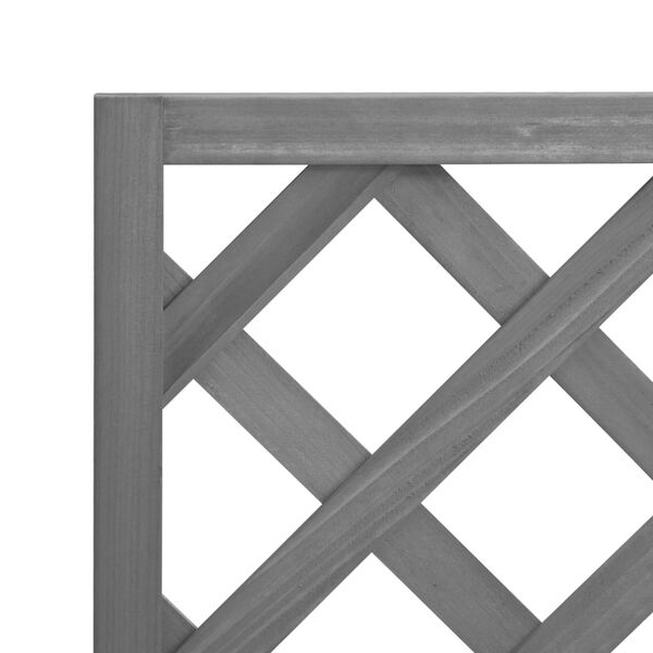 vidaXL Planter with Trellis Grey Solid Wood Fir