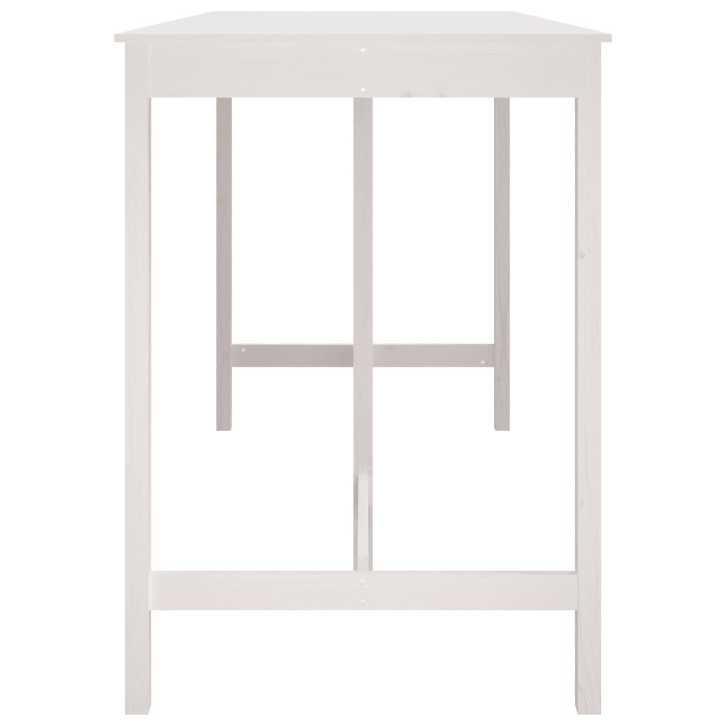 vidaXL Bar Table White 180x80x110 cm Solid Wood Pine