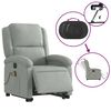 vidaXL Electric Stand up Massage Recliner Chair Light Grey Velvet