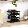 vidaXL Wine Rack for 12 Bottles Black Solid Pine Wood