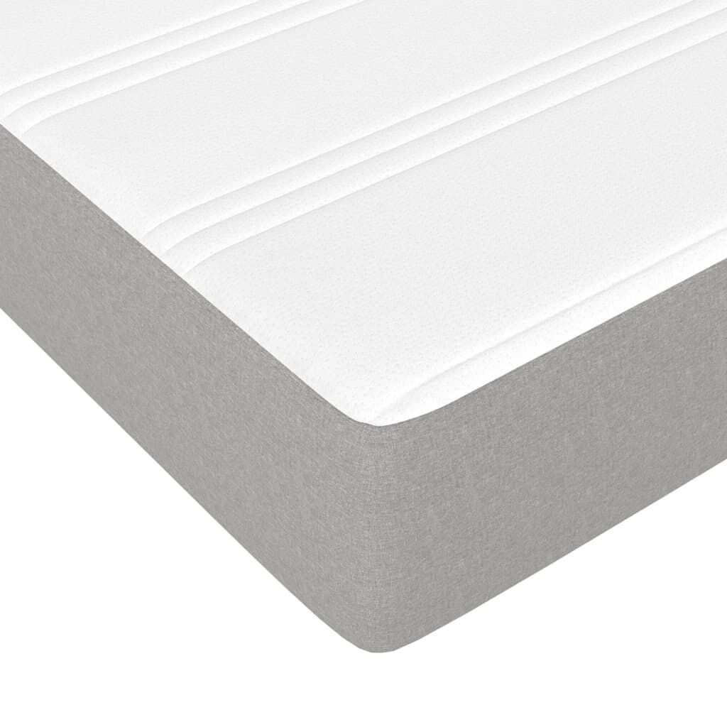 vidaXL Box Spring Bed with Mattress Light Grey 100x203 cm Fabric