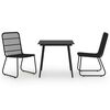 vidaXL 3 Piece Outdoor Dining Set Poly Rattan and Glass