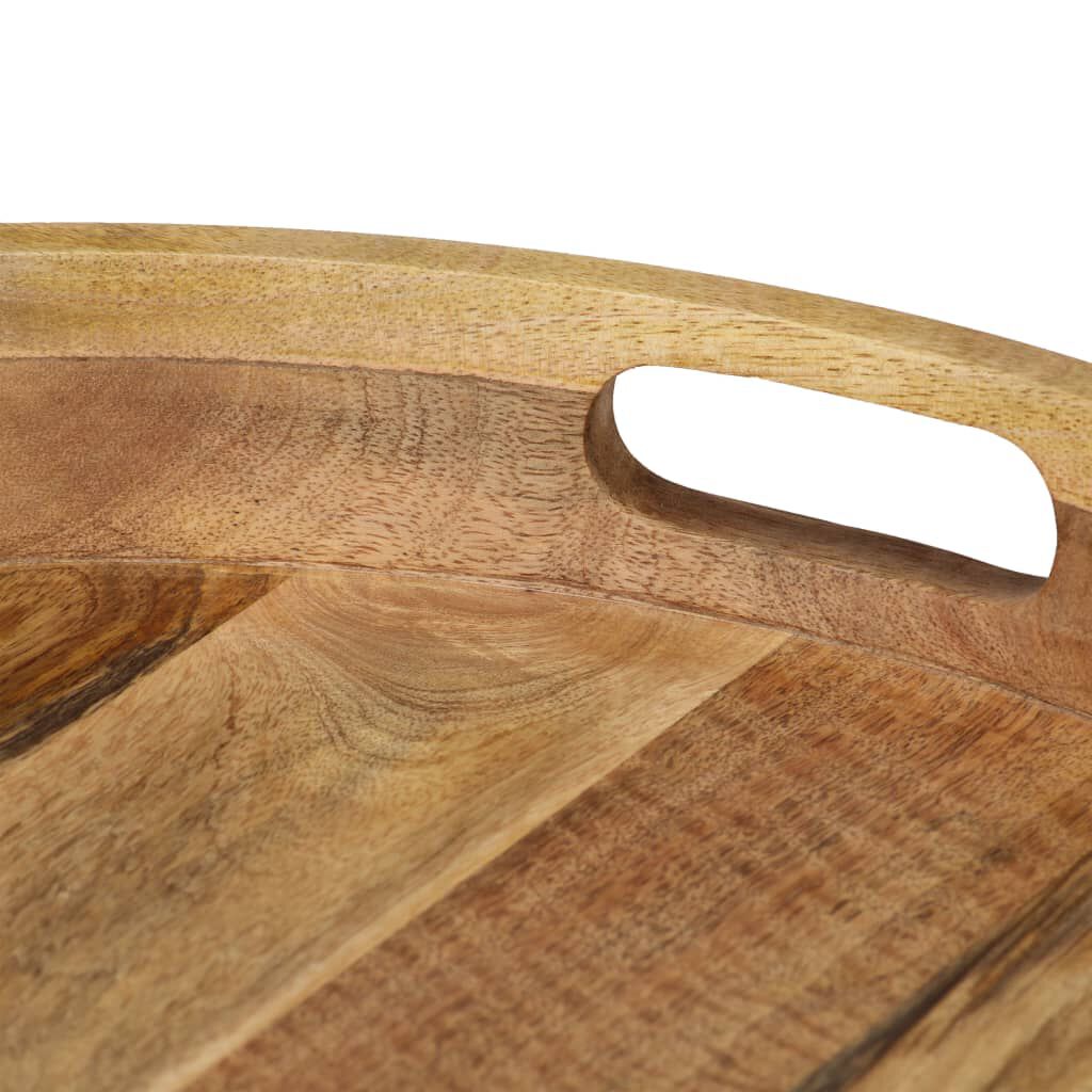 vidaXL Coffee Table Solid Mange Wood and Steel 50x40 cm