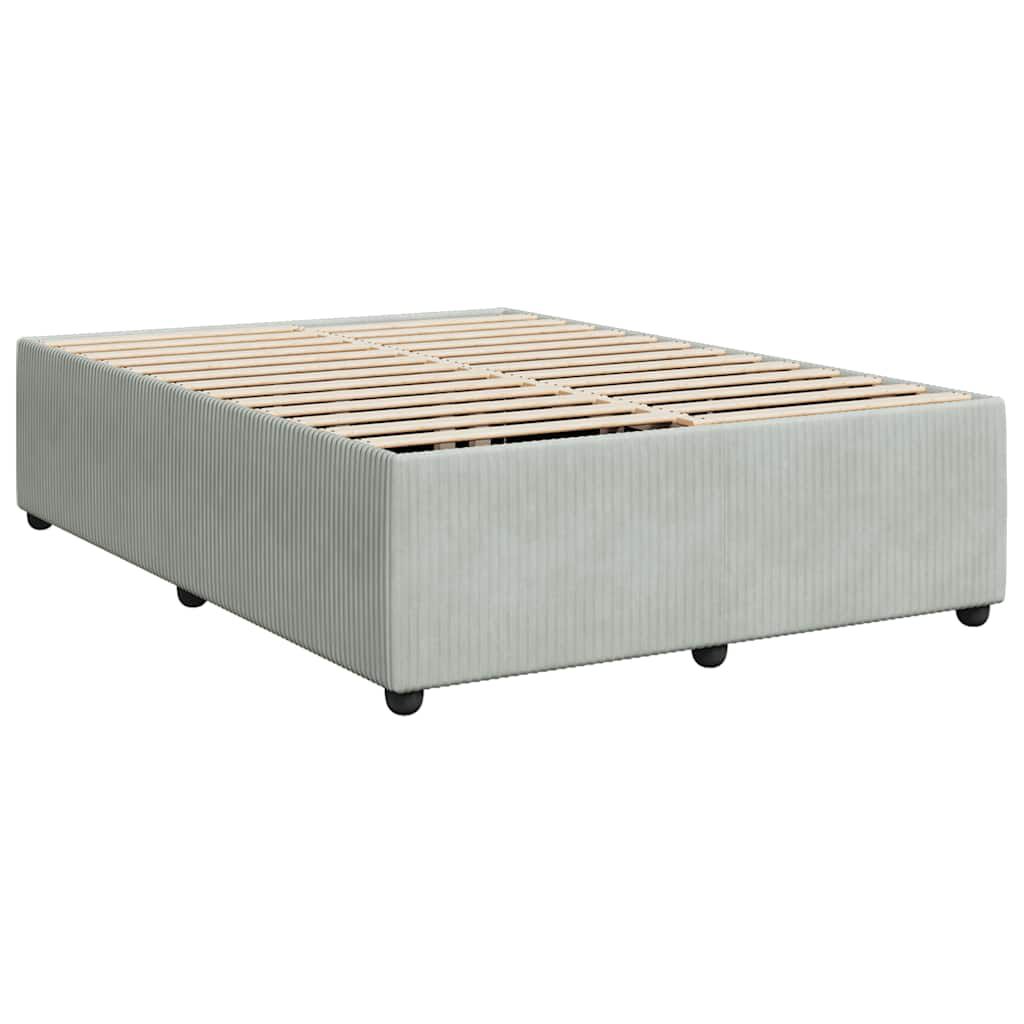 vidaXL Box Spring Bed with Mattress Light Grey Full Velvet