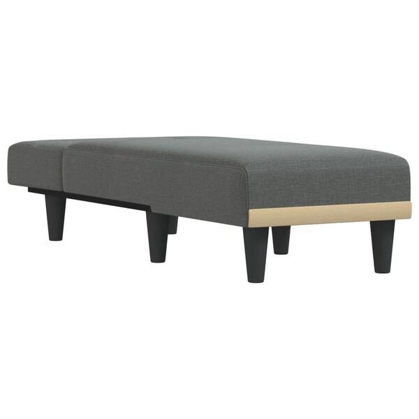 vidaXL Chaise Longue Dark Grey Fabric