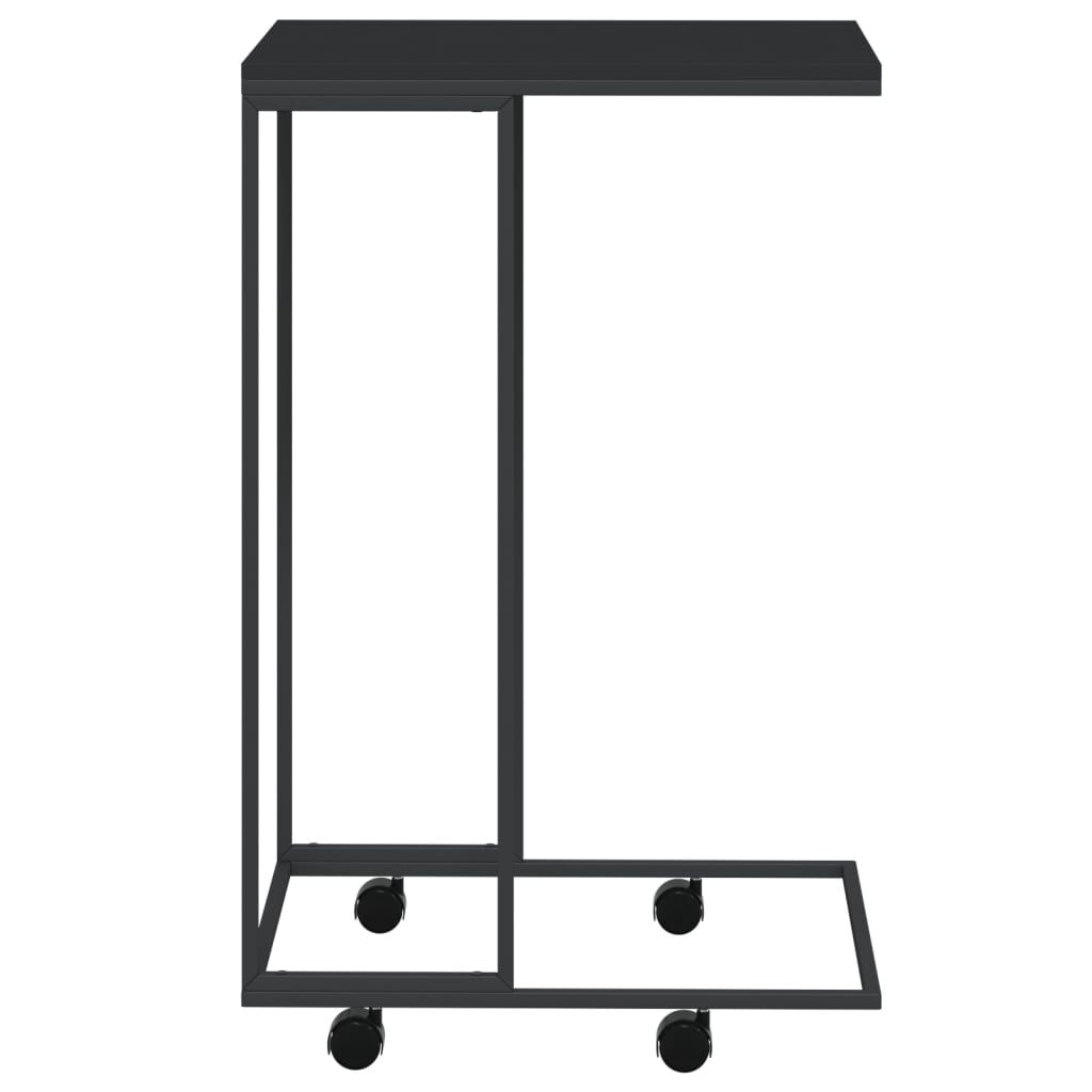 vidaXL Side Table with Wheels Black 40x30x63.5 cm Engineered Wood