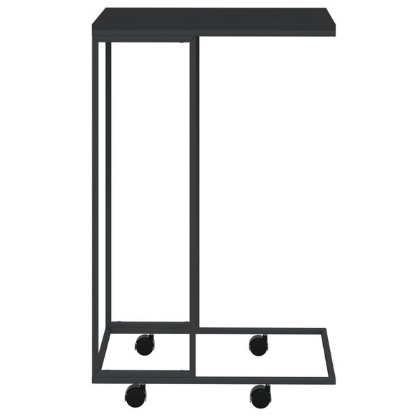 vidaXL Side Table with Wheels Black 40x30x63.5 cm Engineered Wood