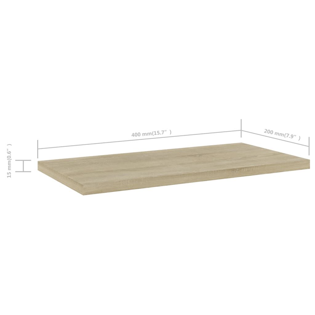 vidaXL Bookshelf Boards 8 pcs Sonoma Oak 40x20x1.5 cm Engineered Wood