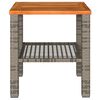 vidaXL Garden Table Grey 40x40x42 cm Poly Rattan Acacia Wood