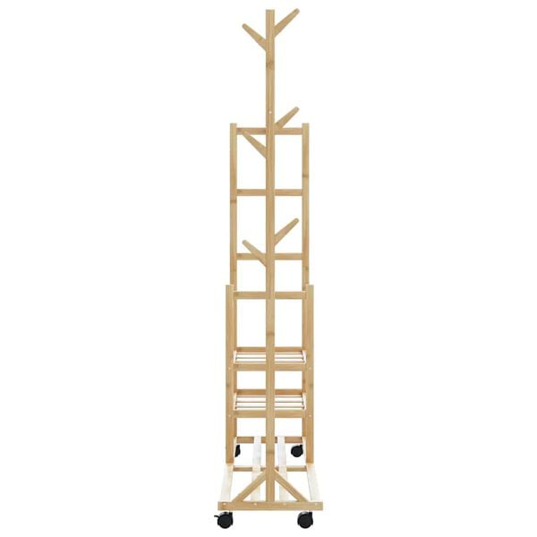 vidaXL Clothes Rack with Shelves and Wheels 100x38x175.5 cm Bamboo