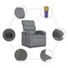 vidaXL Massage Recliner Chair Grey Faux Leather