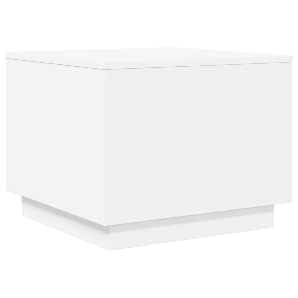 vidaXL Coffee Table with LED Lights White 50x50x40 cm