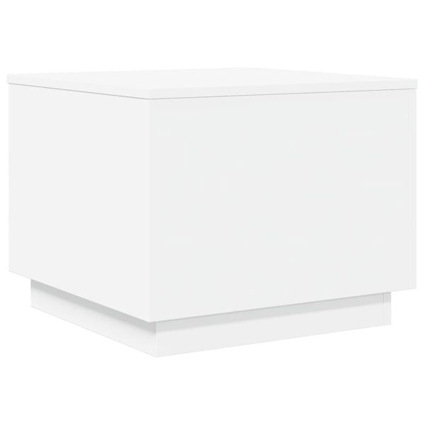vidaXL Coffee Table with LED Lights White 50x50x40 cm