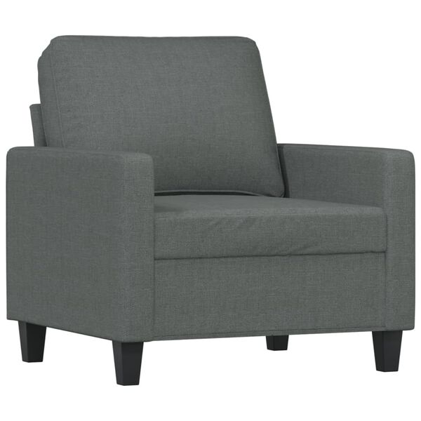 vidaXL 3 Piece Sofa Set with Cushions Dark Grey Fabric