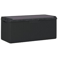 vidaXL Garden Storage Box with Seat Cushion Anthracite 350 L PP