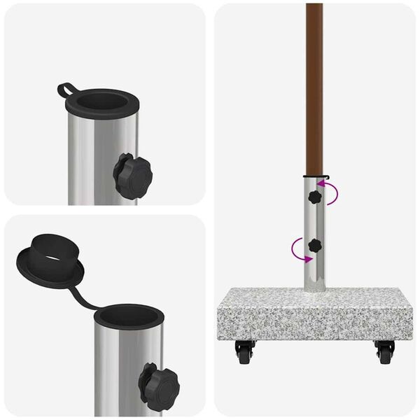 vidaXL Umbrella Base Light Grey 45x25x8.3 cm Granite