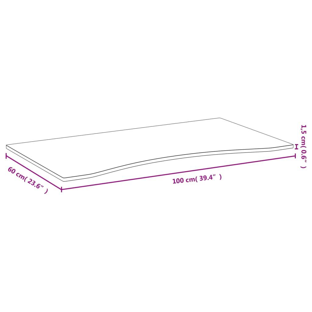 vidaXL Desk Top 100x60x1.5 cm Bamboo