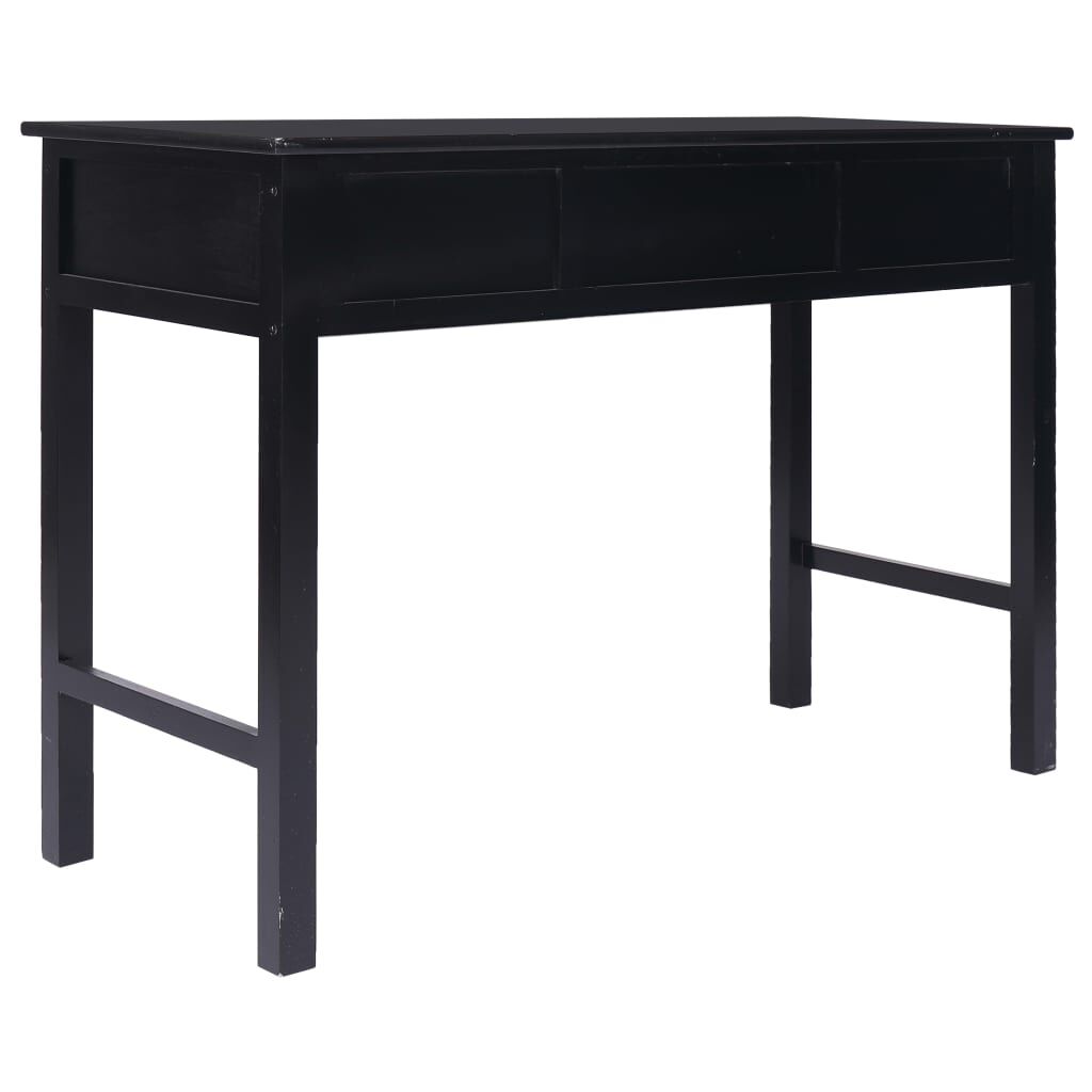 vidaXL Writing Desk Black 110x45x76 cm Wood