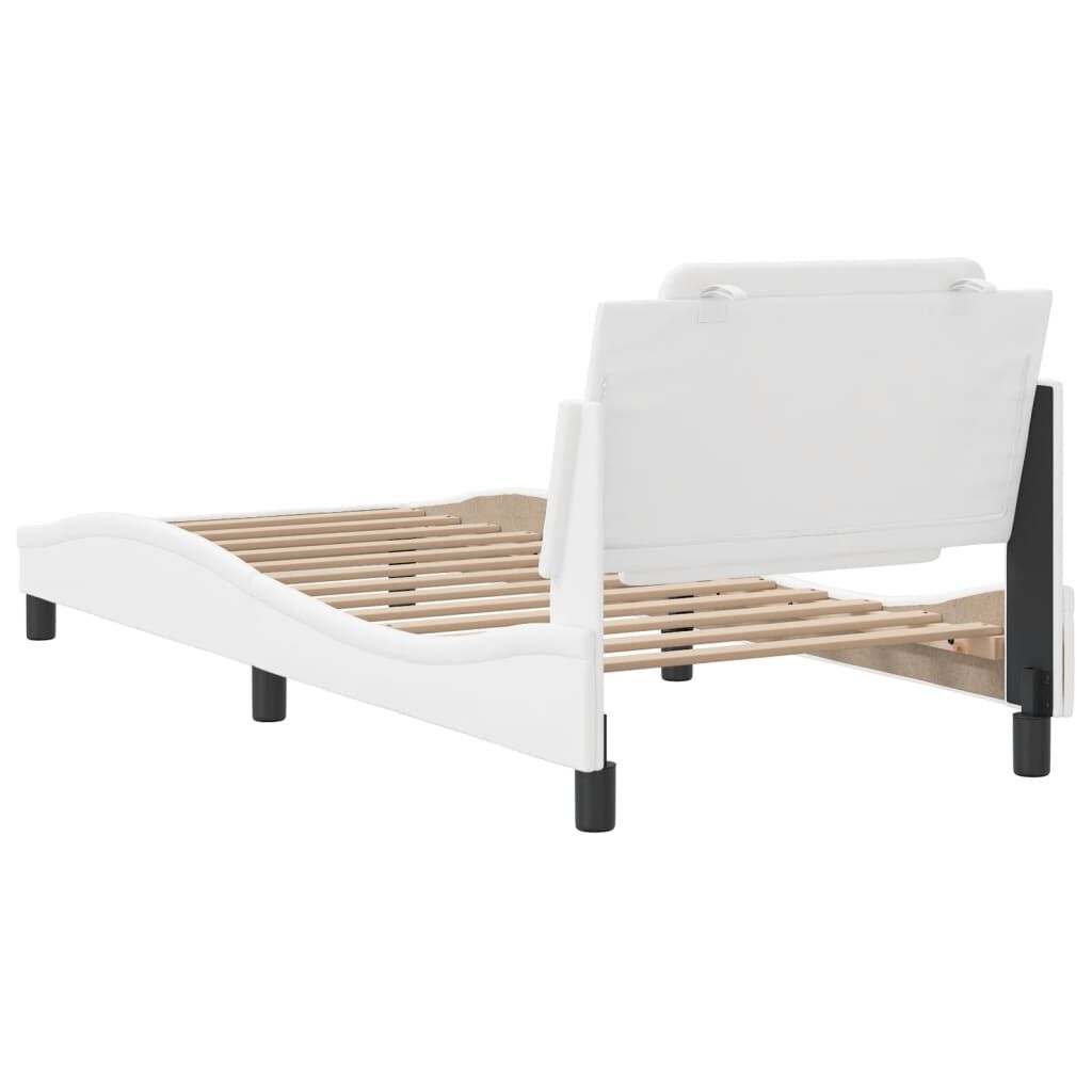 vidaXL Bed Frame without Mattress White 100x190 cm Faux Leather