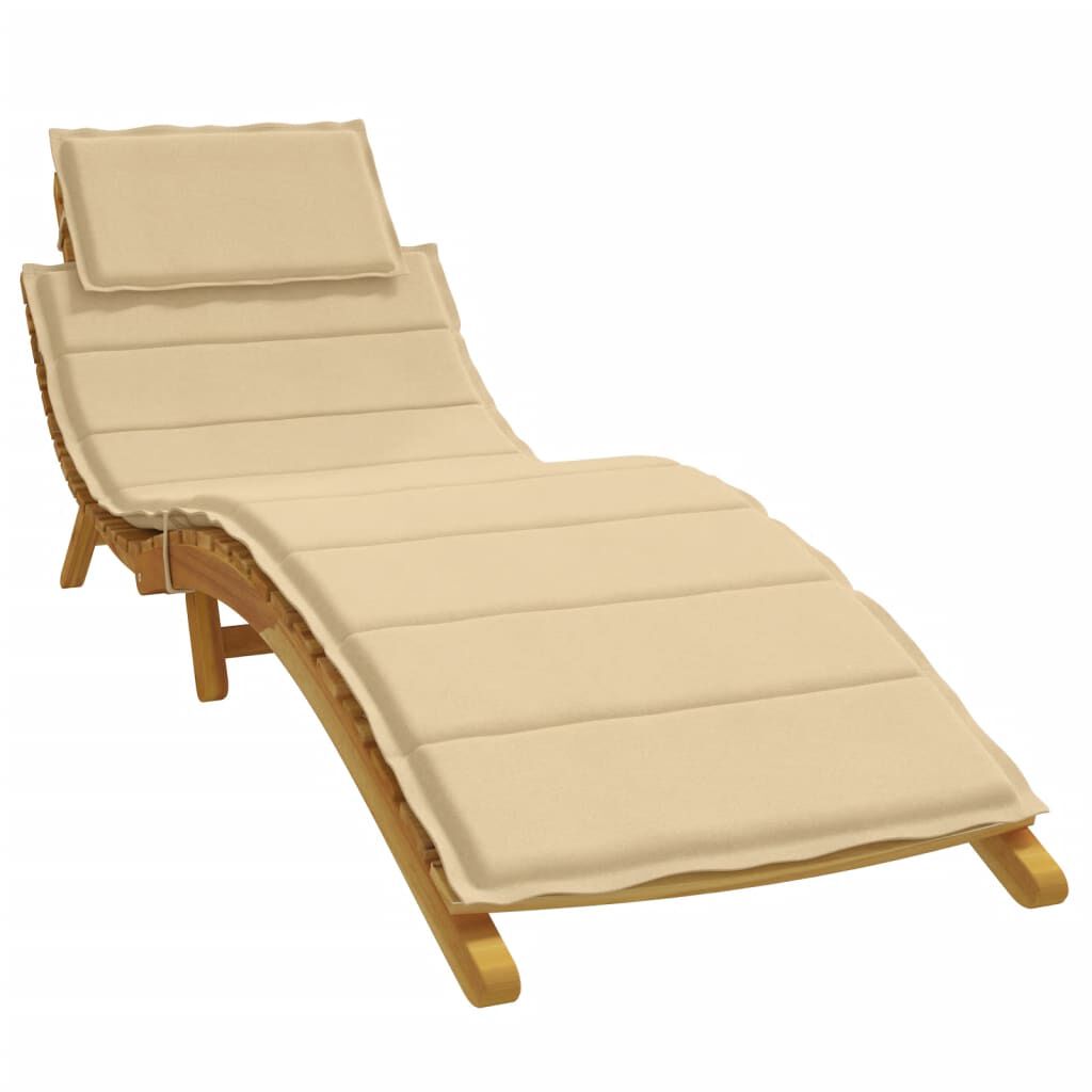 vidaXL Sun Lounger Cushion Melange Beige 186x58x3 cm Fabric vidaXL